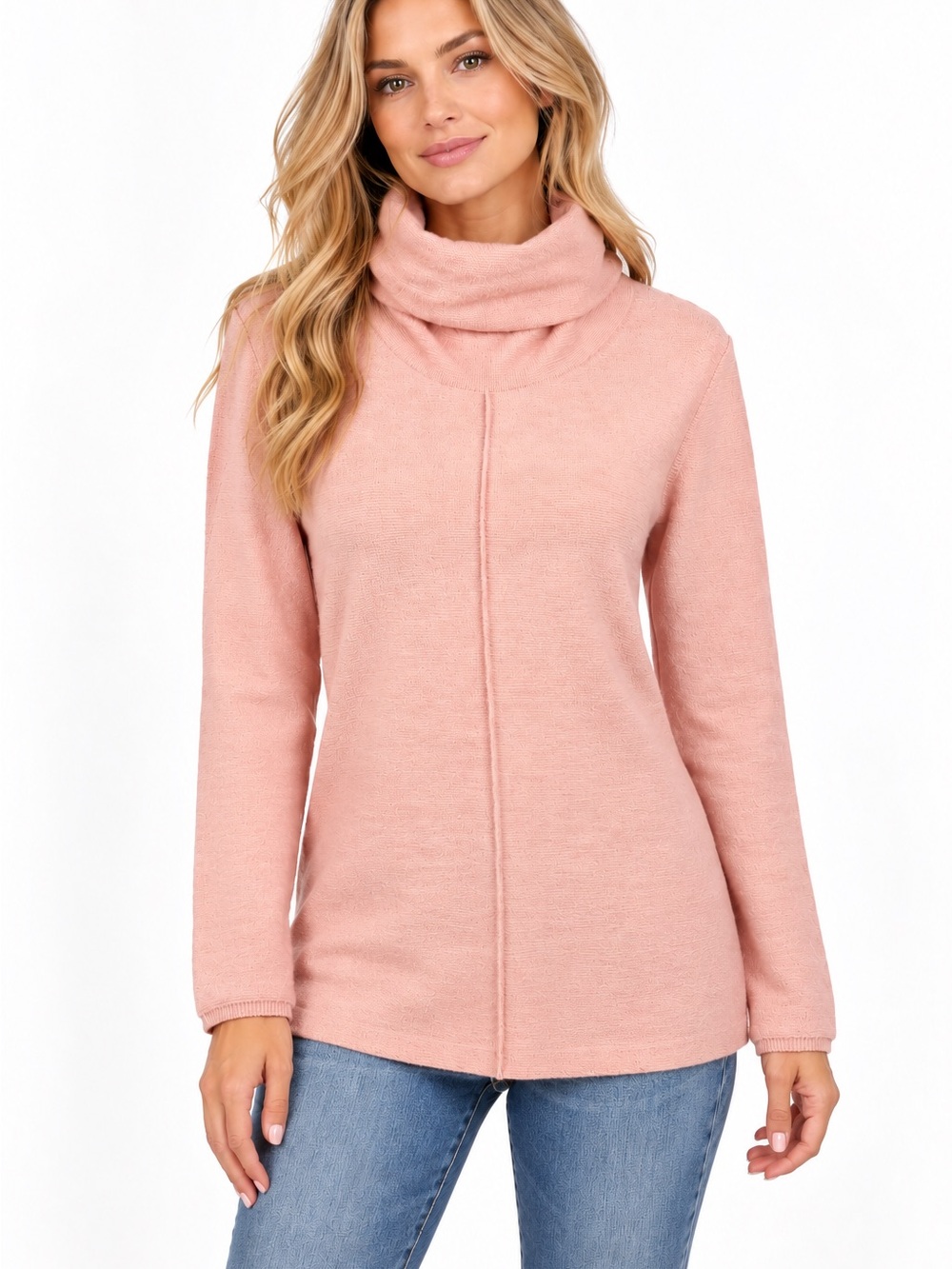 Calvin Klein Jeans Blush Pink Cowl Neck Sweater